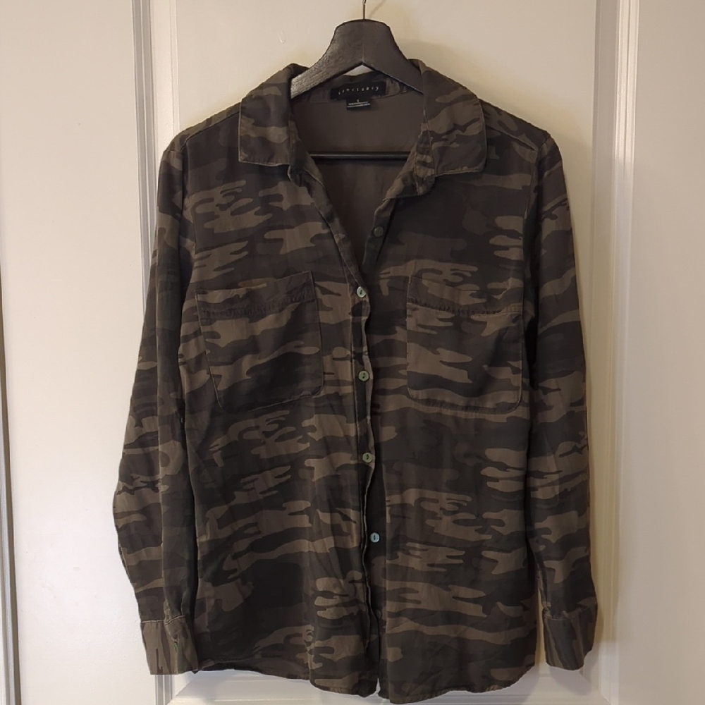Sanctuary Women's Green Camouflage Shirt Jacket